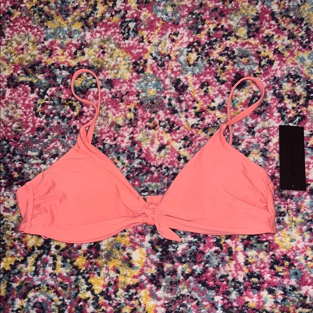 📦 BNWT Gianni Bini Grapefruit Peach Coral Bikini Top - Picture 1 of 2